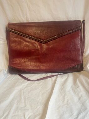 Vintage AMIQ Envelope Crossbody Bag in Deep Burgundy